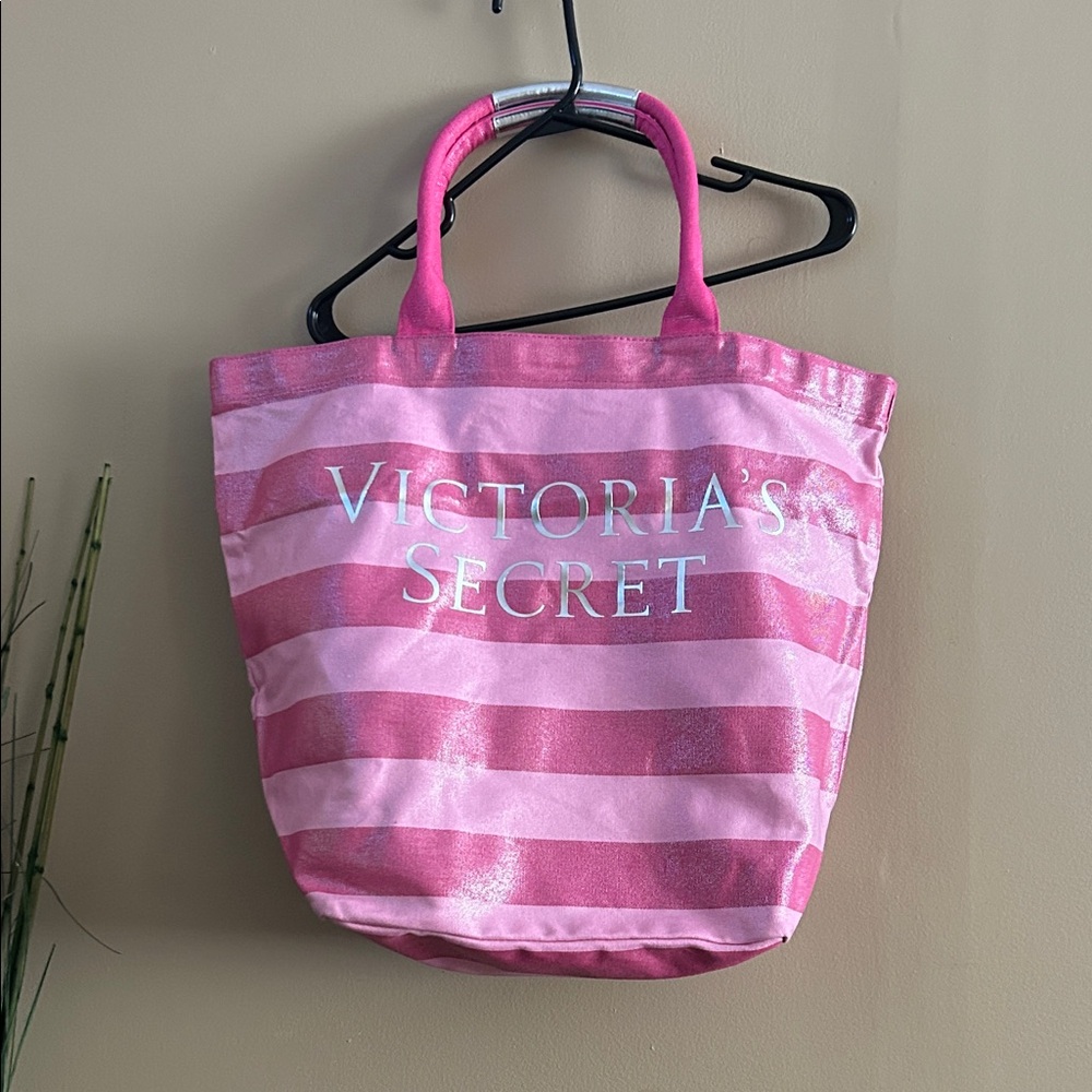 Victoria's Secret Pink Shimmer Stripe Tote